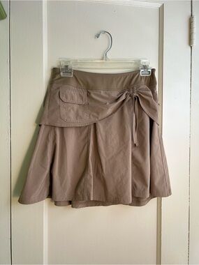 ATHLETA Wherever Skort Khaki Ruched Golf Tennis Skirt Size 0